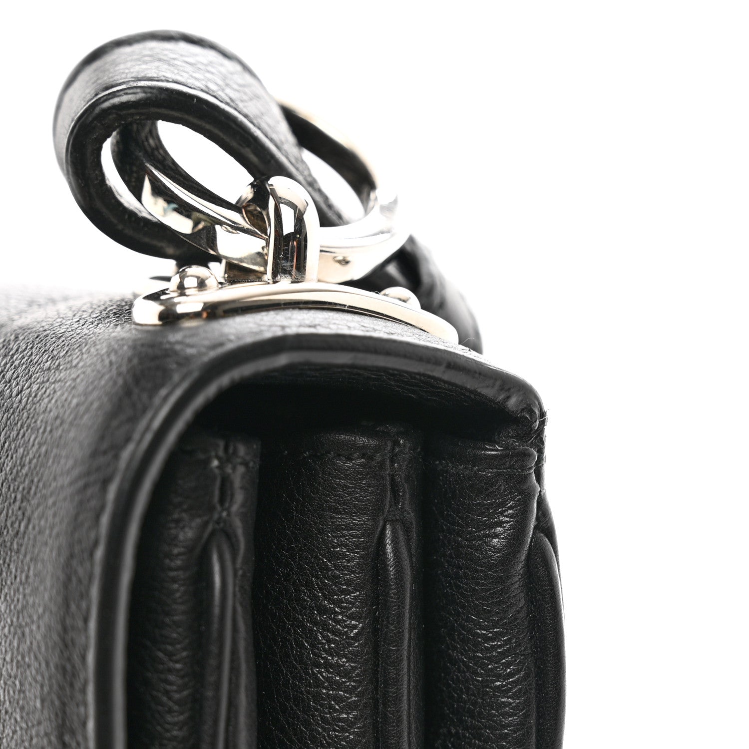 Prada Grained Calfskin Saffiano Robot Shoulder Bag Black White 11 of 11