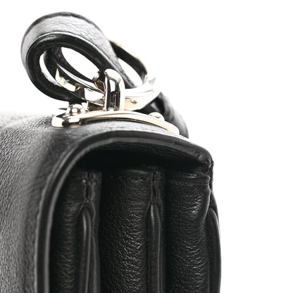 Prada Grained Calfskin Saffiano Robot Shoulder Bag Black White 11 of 11