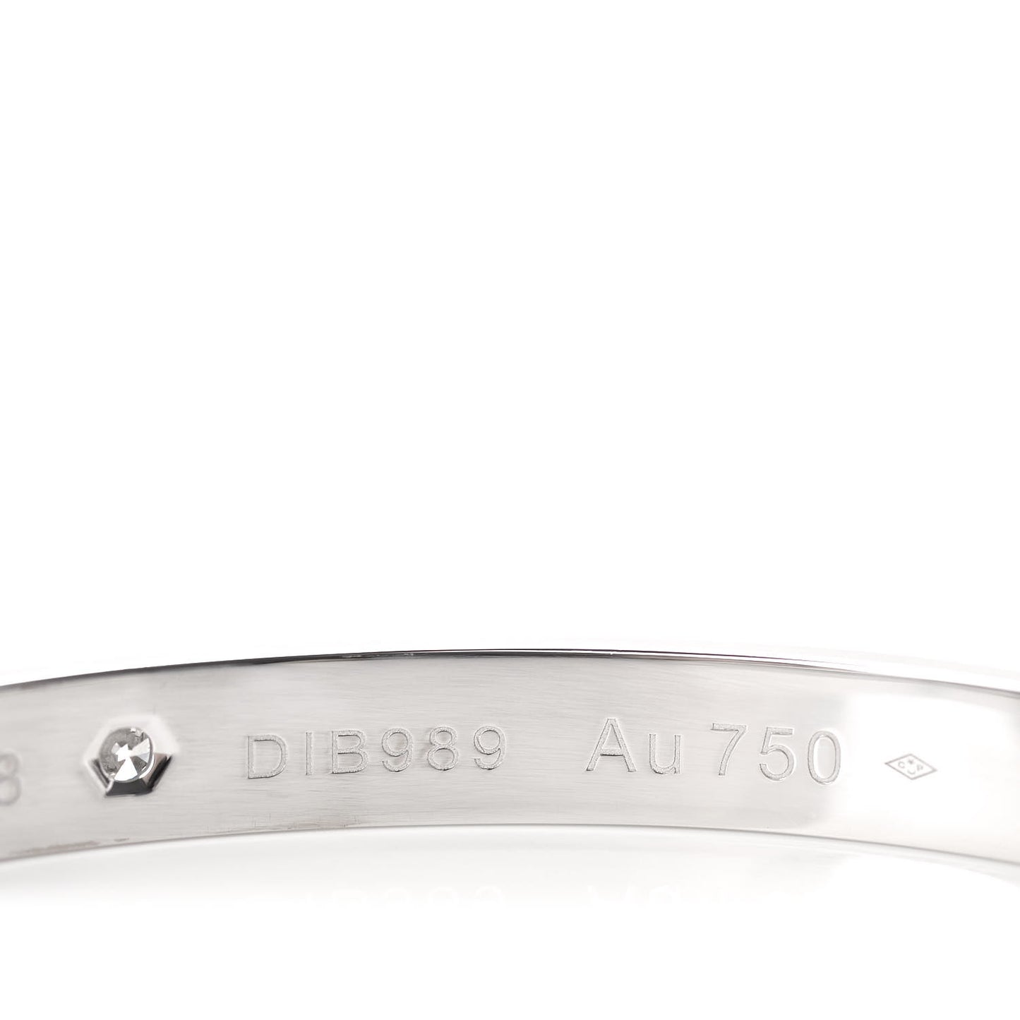 18K White Gold 1 Diamond LOVE Cuff Bracelet 18