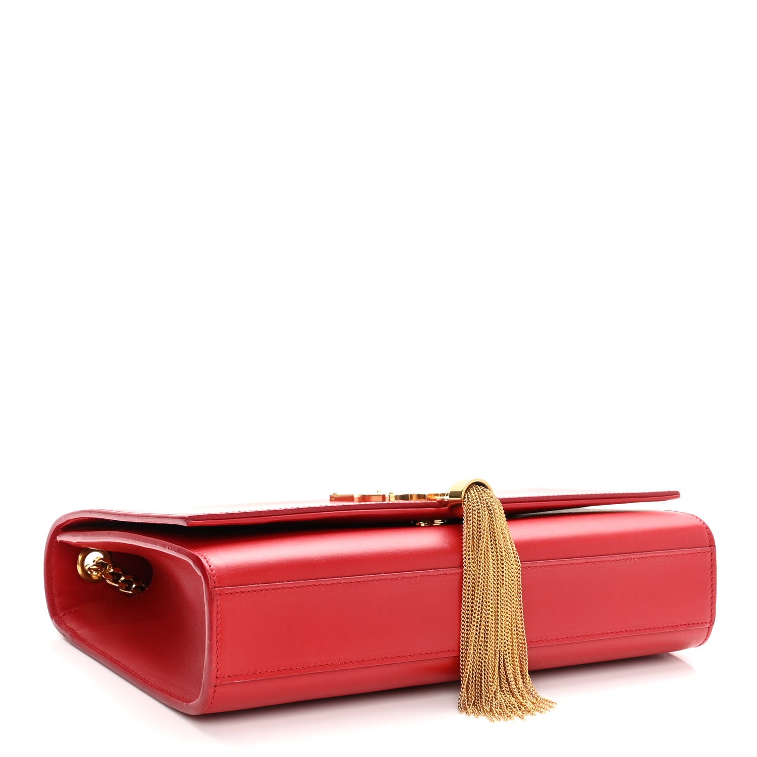 Saint Laurent Smooth Calfskin Medium Classic Monogram Kate Tassel Satchel Lipstick Red 4 of 9