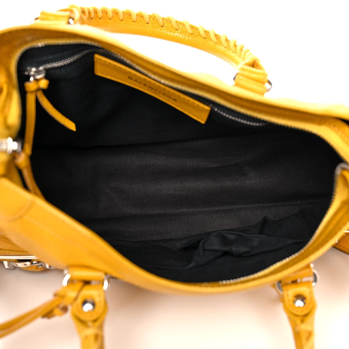 Chevre Silver Metallic Edge Hardware S City Jaune Epi