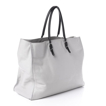 Balenciaga Supple Calfskin Bi-Color Papier A4 Tote White Black 3 of 8
