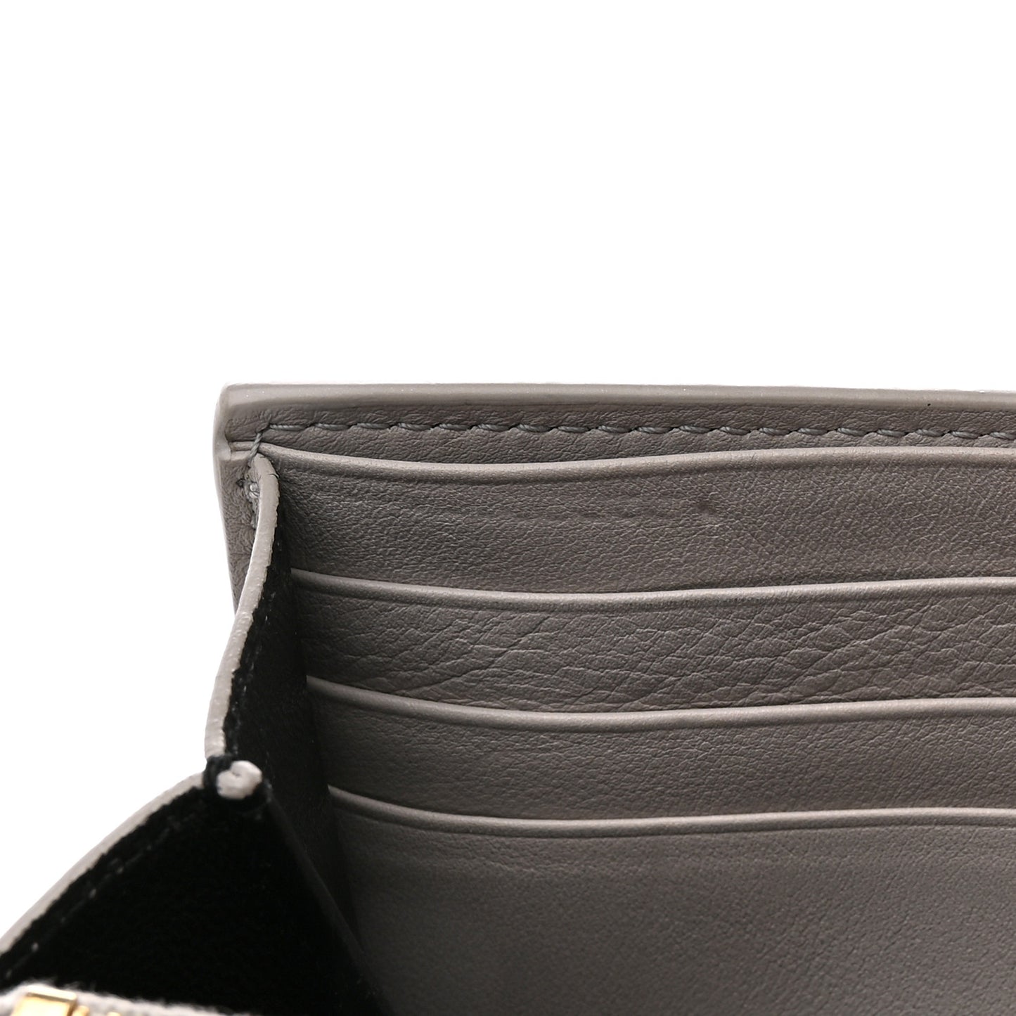 Calfskin Monogram Large Flap Wallet Grey