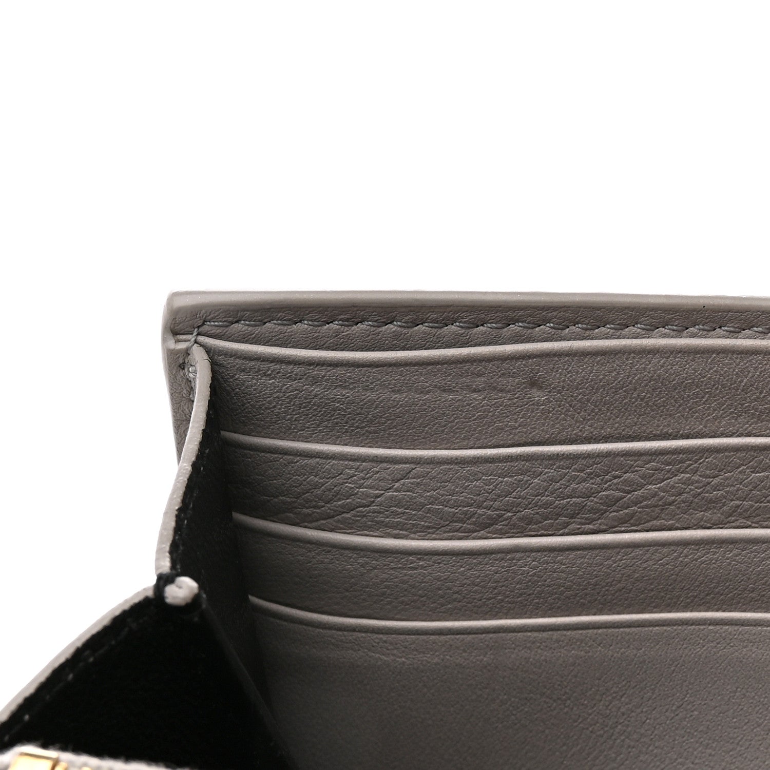 Saint Laurent Calfskin Monogram Large Flap Wallet Grey 12 of 15