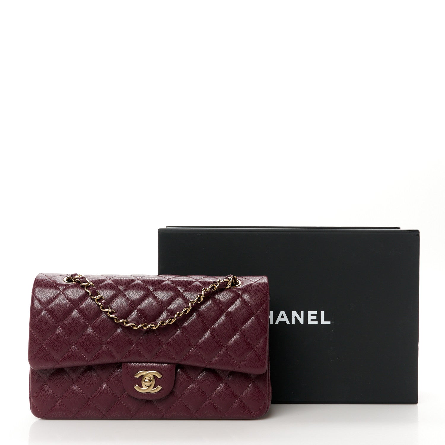 Chanel Caviar Quilted Medium Double Flap Burgundy 12 of 12