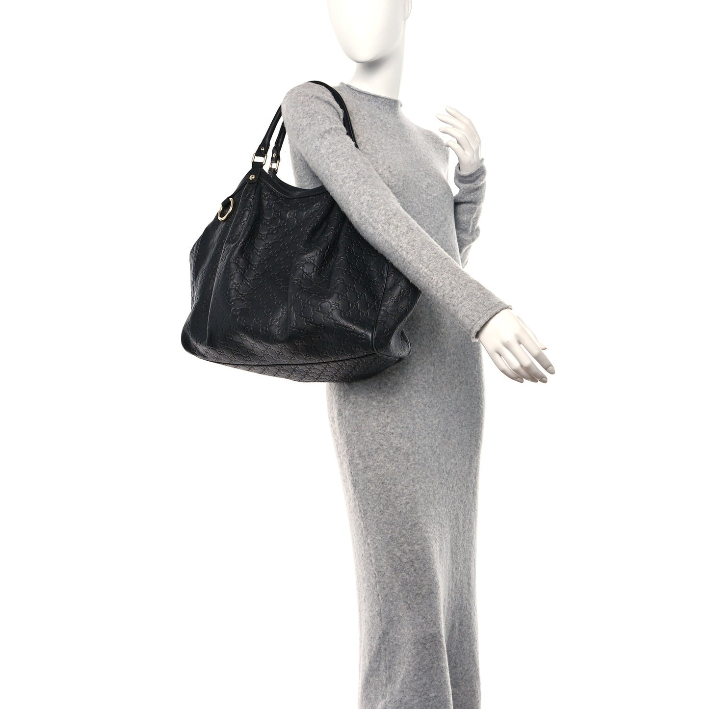 Guccissima Vitello Tender Large Sukey Tote Black