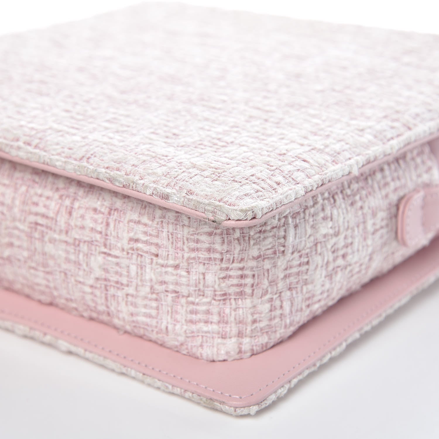 Chanel Tweed Zip Tote Pink White 9 of 12