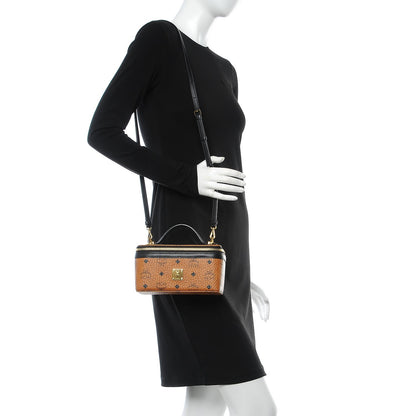 MCM Visetos Vanity Case Cognac Black 2 of 7