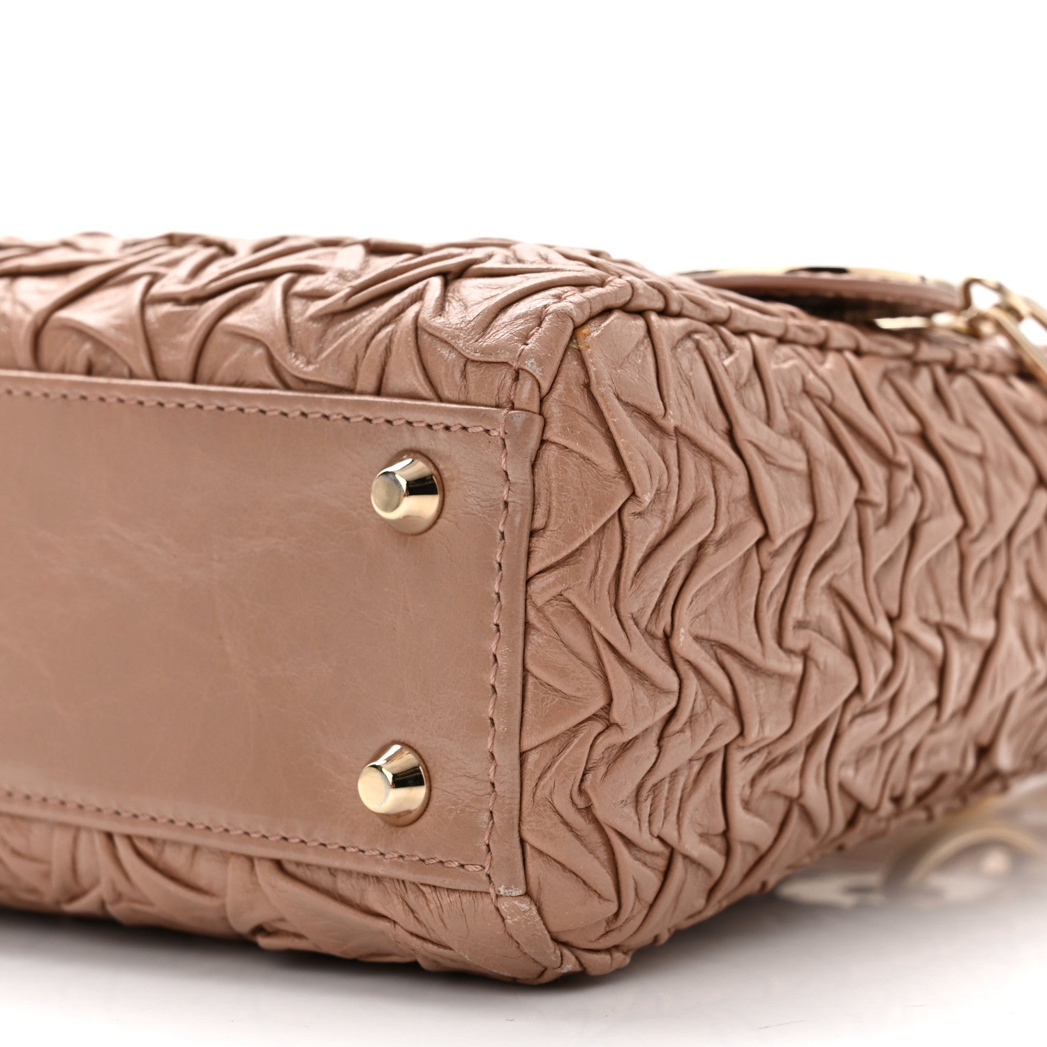 Christian Dior Lambskin Gathered Mini Lady Dior Fard 10 of 11