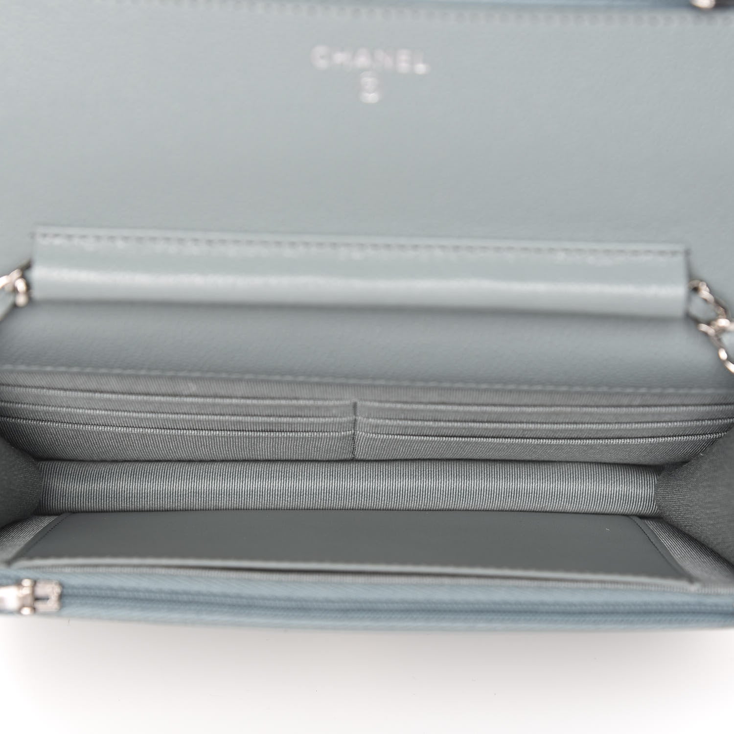 Chanel Caviar Quilted Wallet On Chain WOC Light Blue 5 of 12