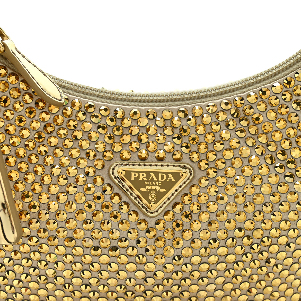 Prada Satin Crystal Mini Re-Edition 2000 Bag Platino 7 of 9