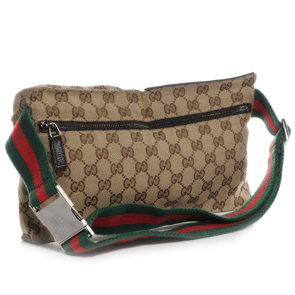 Gucci GG Monogram Web Double Pocket Belt Bag Dark Brown 3 of 7