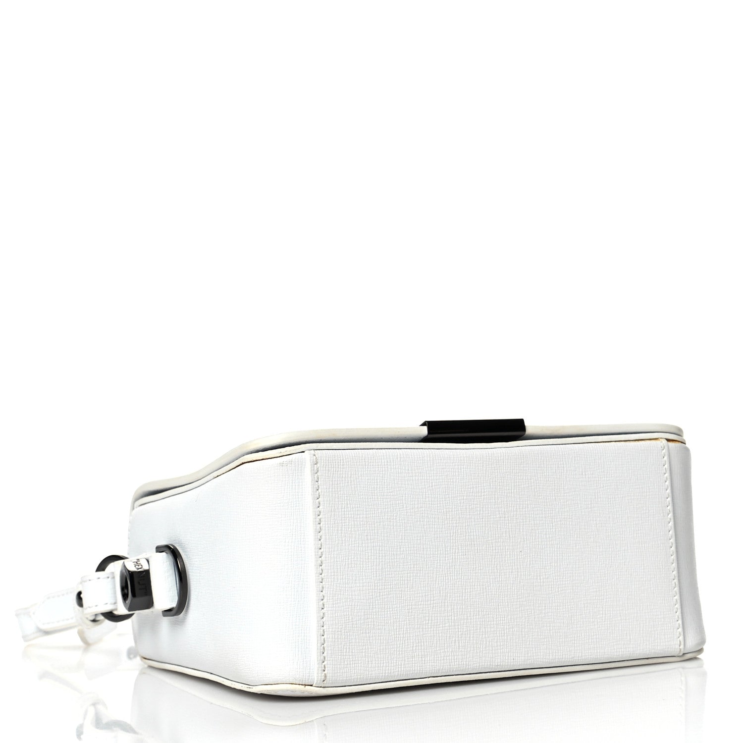 Off-White Saffiano Striped Diag Binder Flap Bag White Black 4 of 16