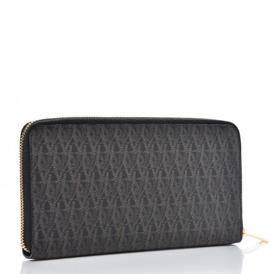 Saint Laurent Toile Monogram Classic Zip Around Wallet Black 3 of 7