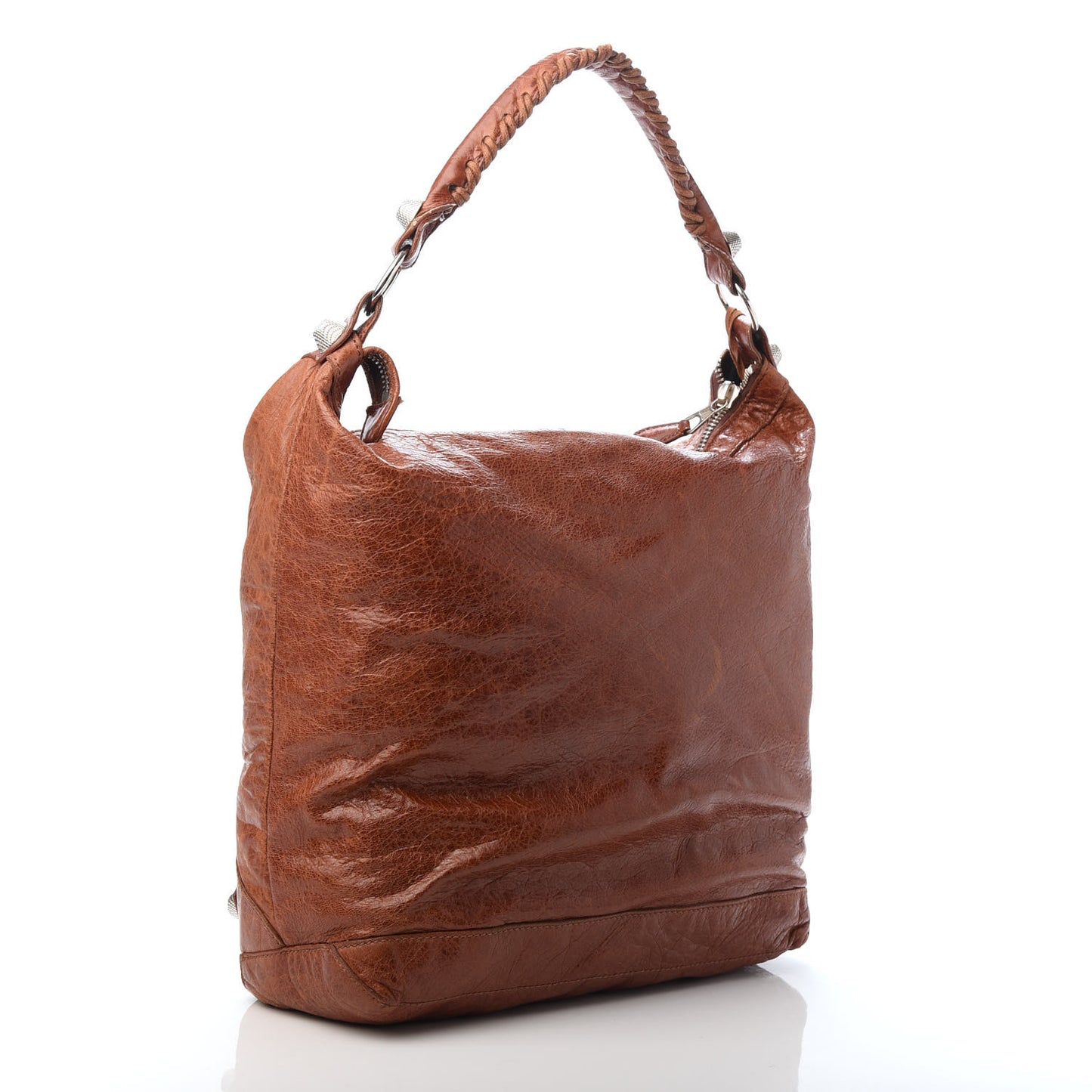 Agneau Giant 21 Silver Hardware Day Hobo Sienna