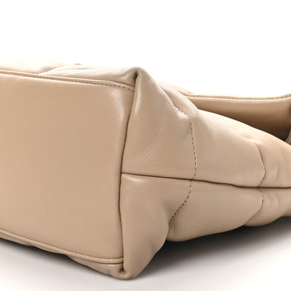 Saint Laurent Lambskin Quilted Medium Loulou Puffer Monogram Chain Satchel Dark Beige 10 of 10