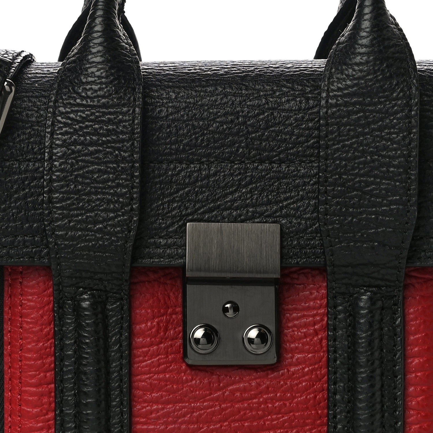 3.1 Phillip Lim Textured Calfskin Mini Pashli Satchel Crimson Black 7 of 9