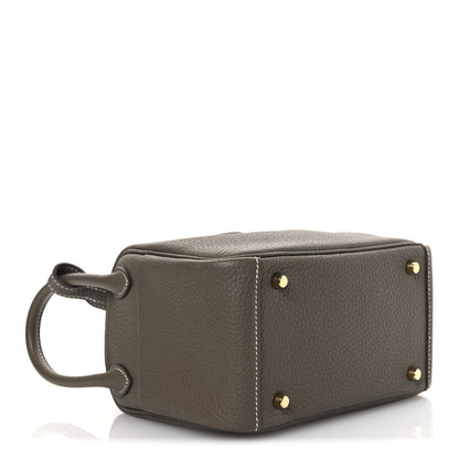 Hermes Taurillon Clemence Mini Lindy 20 Etoupe 4 of 12