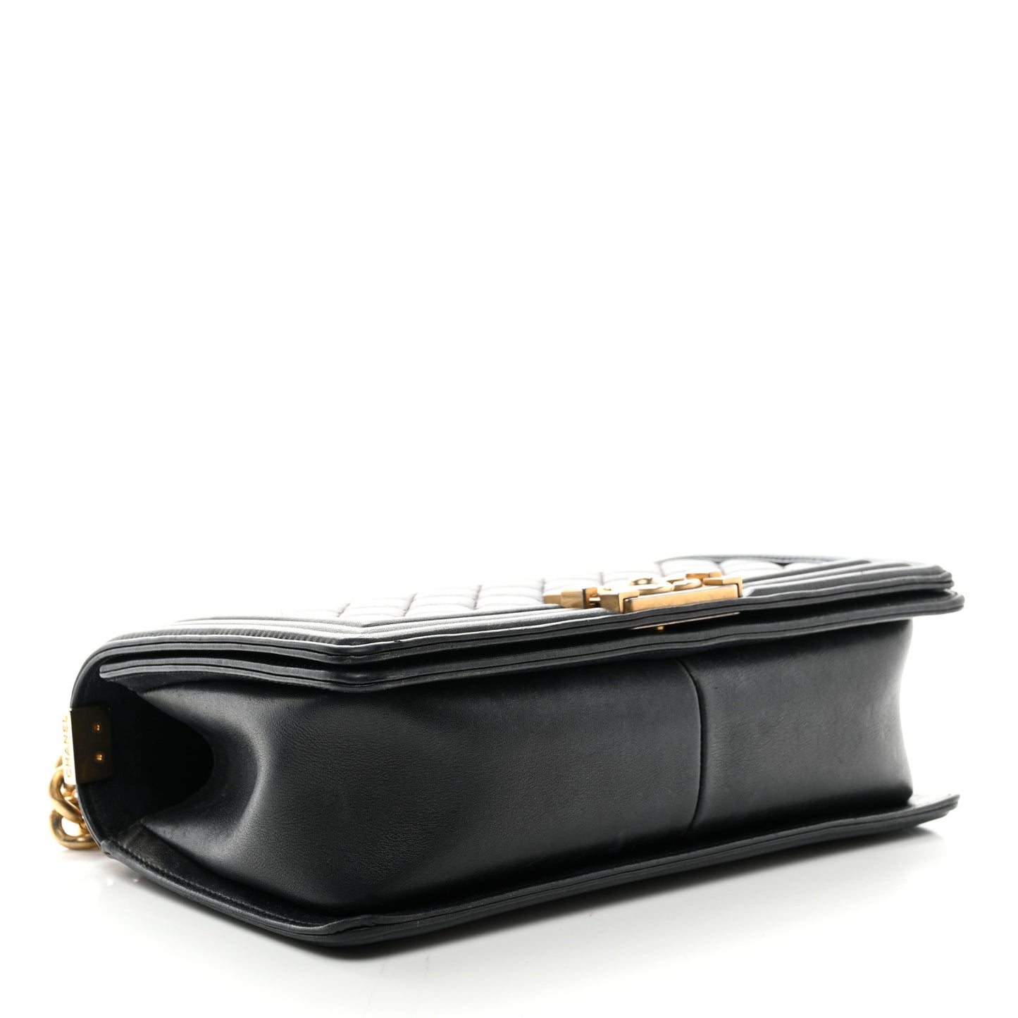 Calfskin Quilted Medium Boy Flap Black