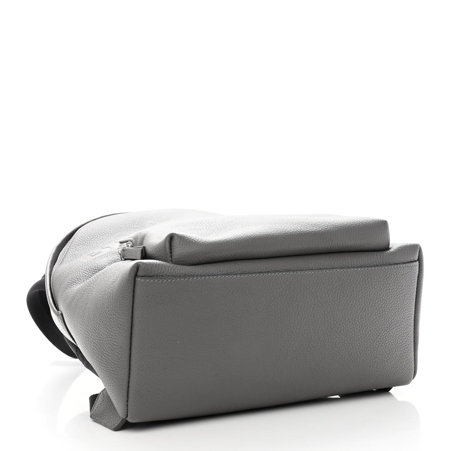 Calfskin Logo Embossed Backpack Charcoal Grey