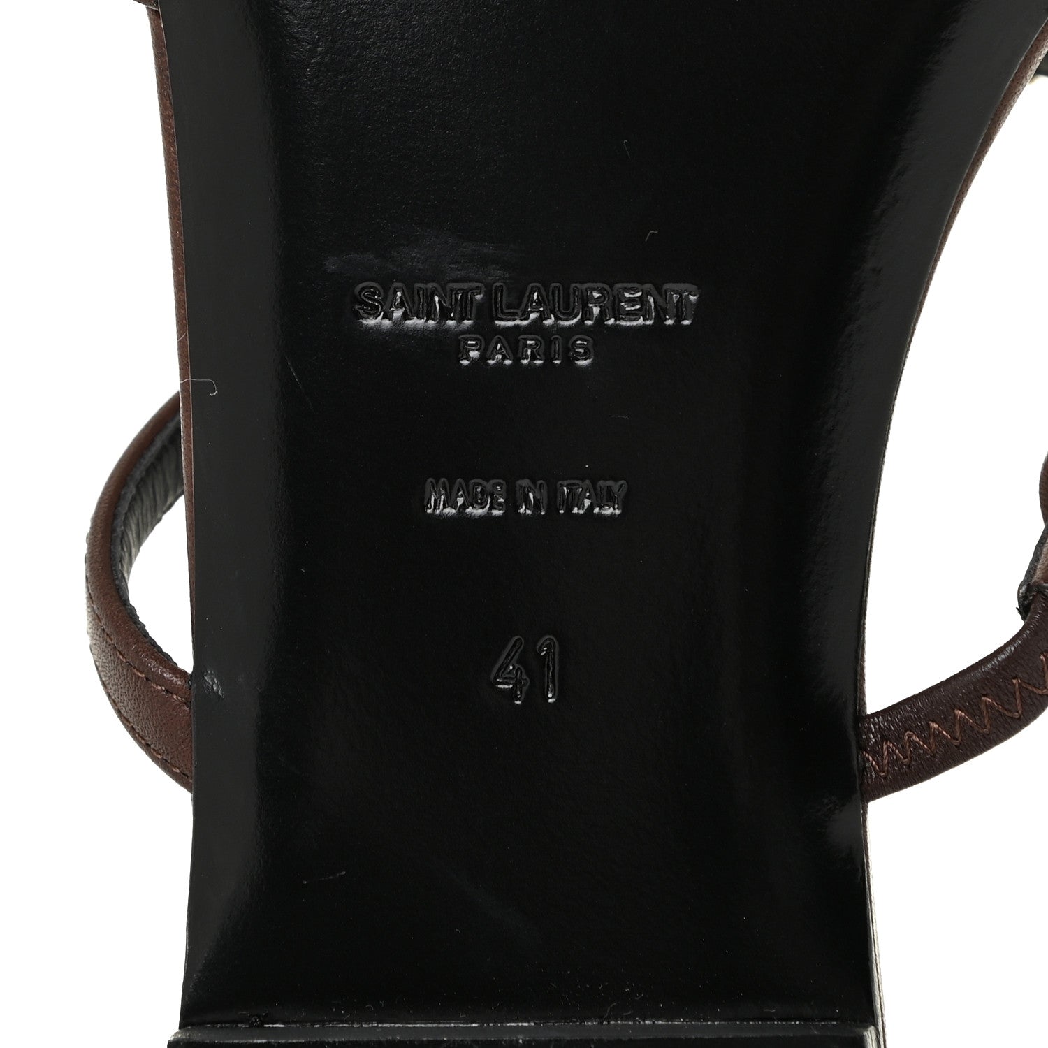 Saint Laurent Calfskin Cassandra Monogram Sandals 41 Moro 15 of 21