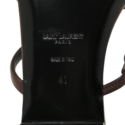 Saint Laurent Calfskin Cassandra Monogram Sandals 41 Moro 15 of 21