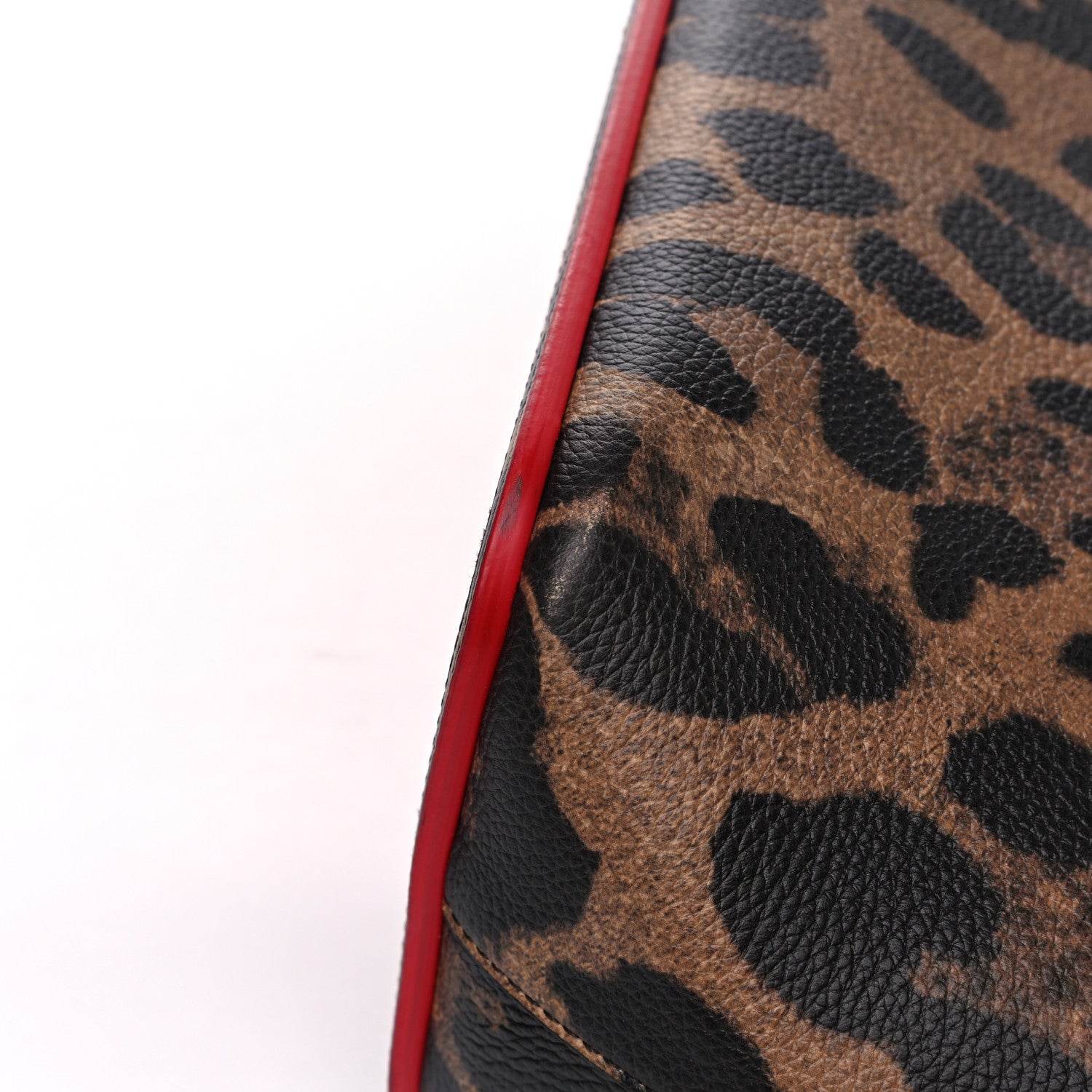 Christian Louboutin Calfskin Leopard Print Spikes East West Cabata Tote Brown 16 of 16