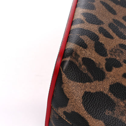 Christian Louboutin Calfskin Leopard Print Spikes East West Cabata Tote Brown 16 of 16