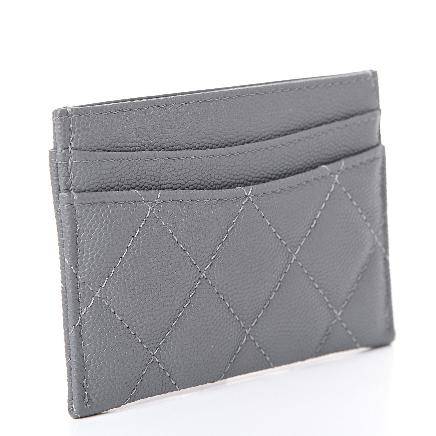 Chanel Caviar Quilted Card Holder Grey 2 of 8