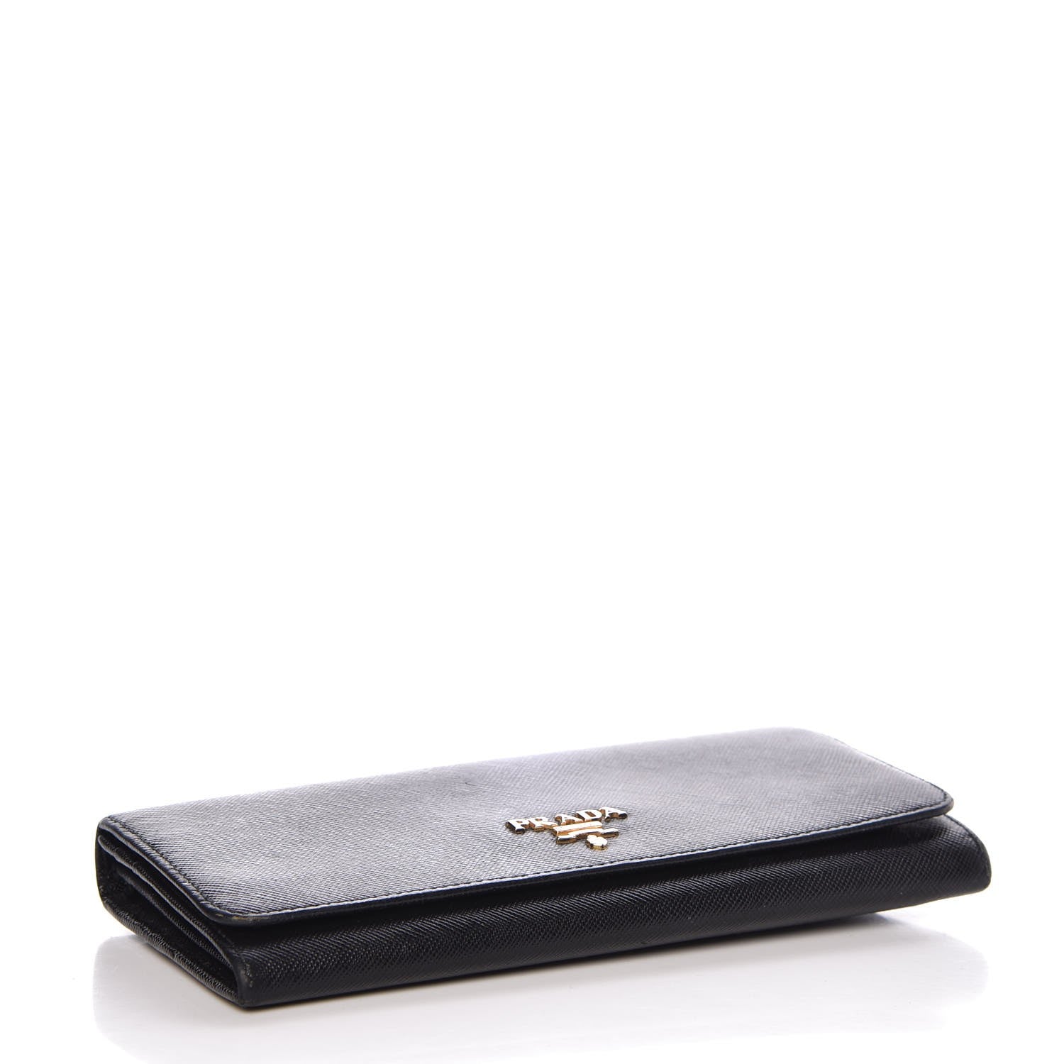Prada Saffiano Continental Flap Wallet Black 4 of 11