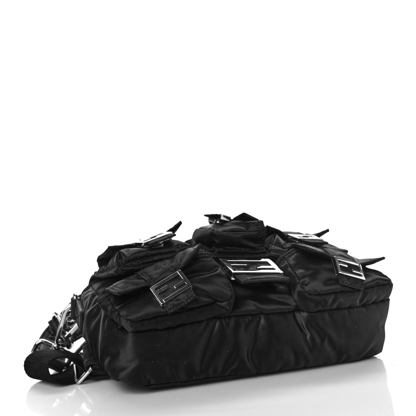 Econyl Cuoio Romano Multipocket Baguette Black