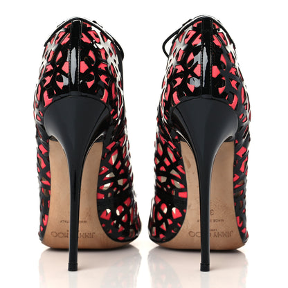 Jimmy Choo Patent Tactic Ankle Boots 38 Black Pink 5 of 8