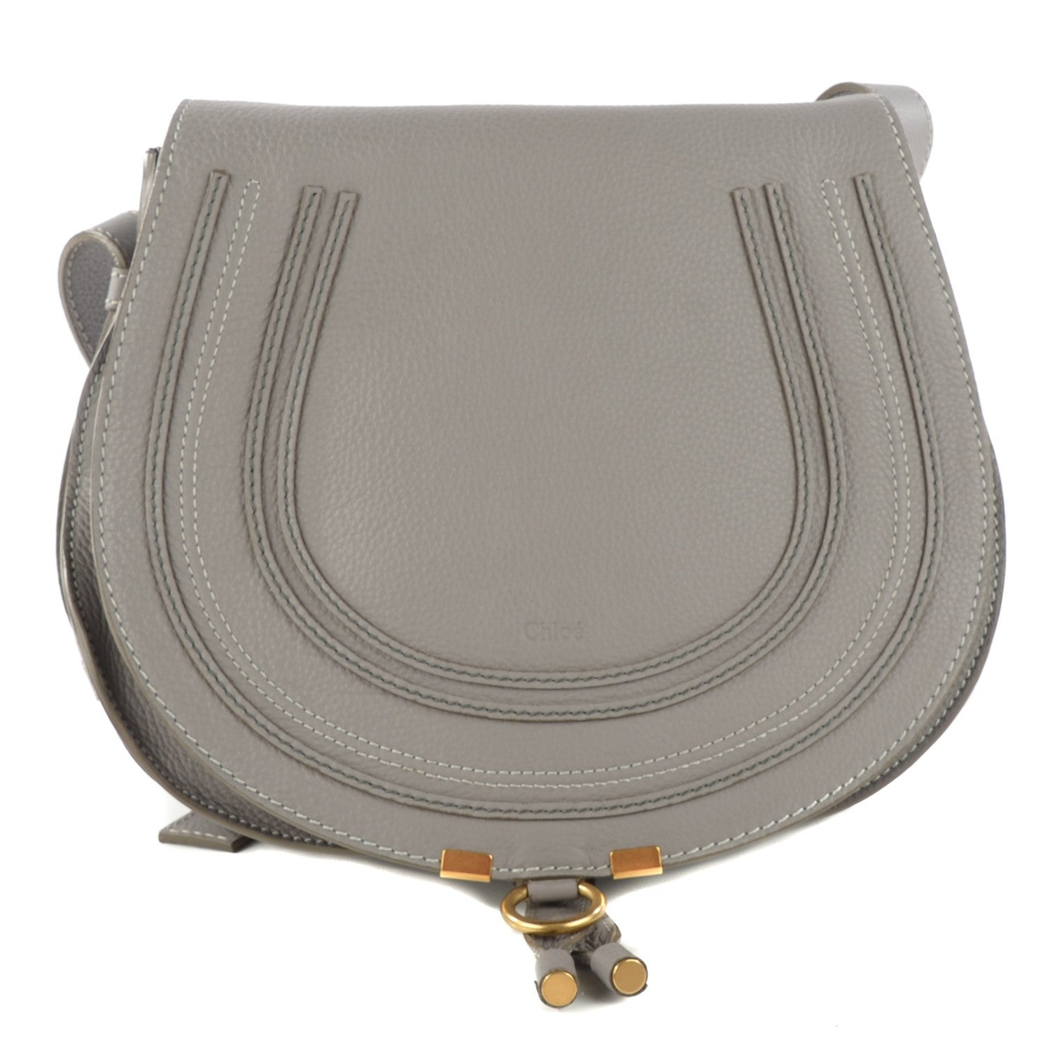 Chloe Calfskin Medium Marcie Round Crossbody Bag Cashmere Grey 1 of 9