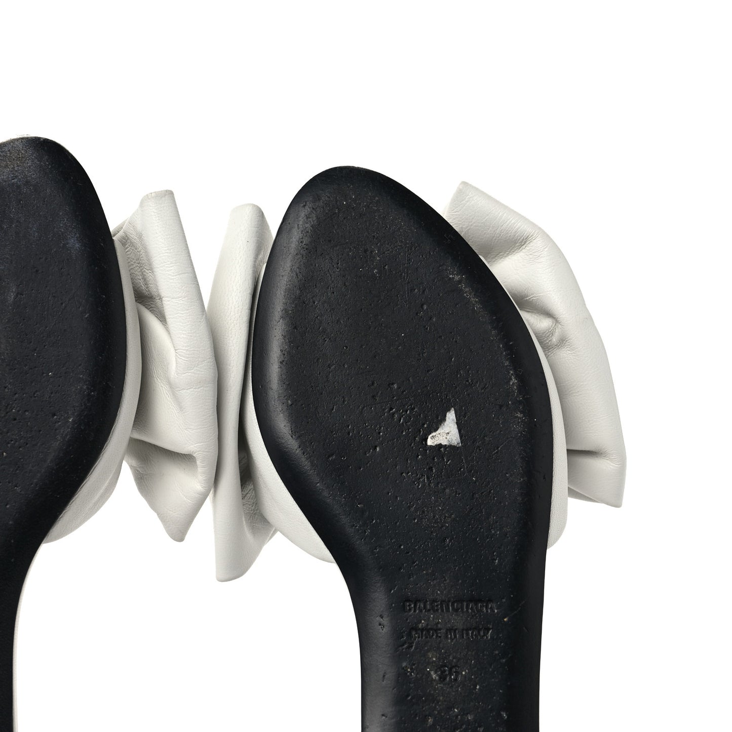 Smooth Nappa Square Knife Bow Mules 36 White