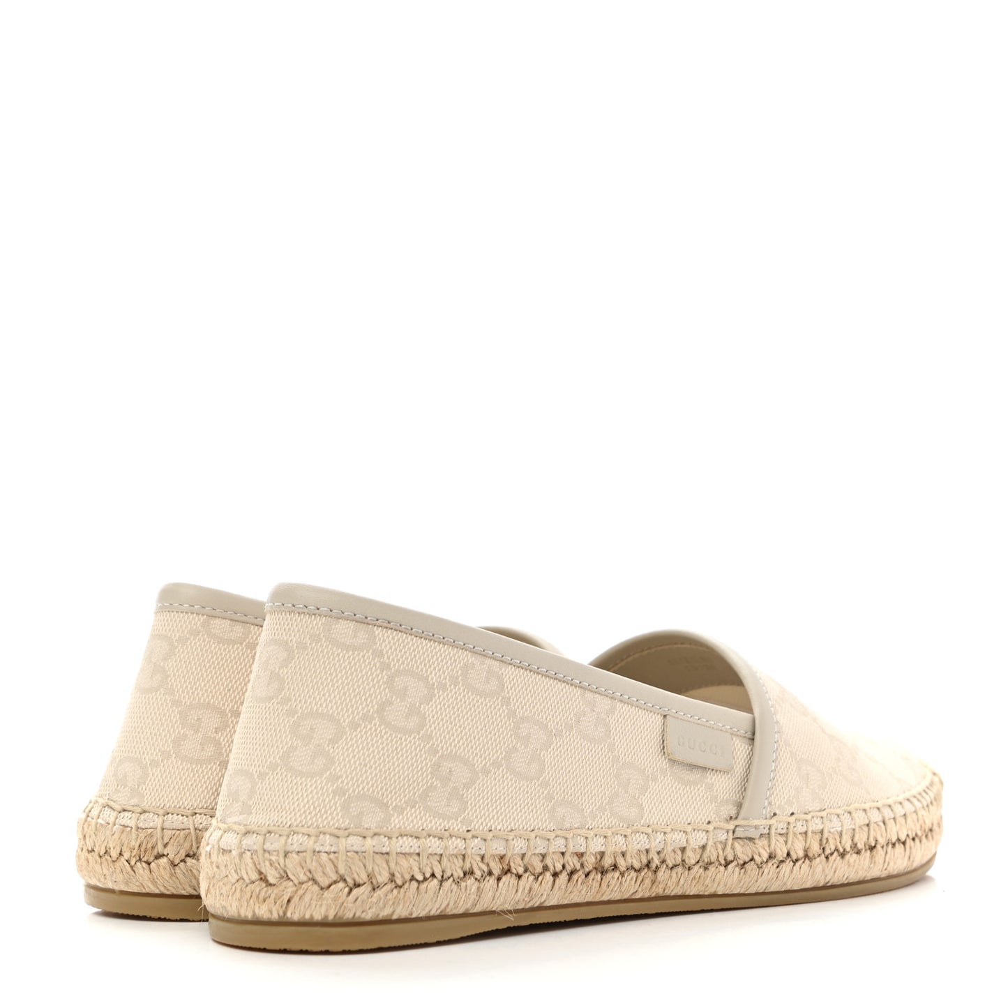 Washed Cotton Miro Soft Calfskin GG Monogram Espadrilles 36.5 White Mystic White