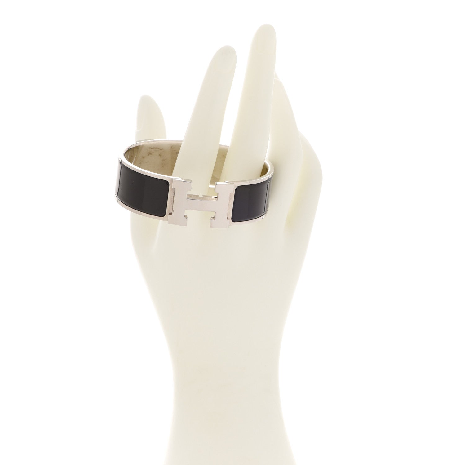 Hermes Enamel Wide Clic Clac H Bracelet PM Black 2 of 5