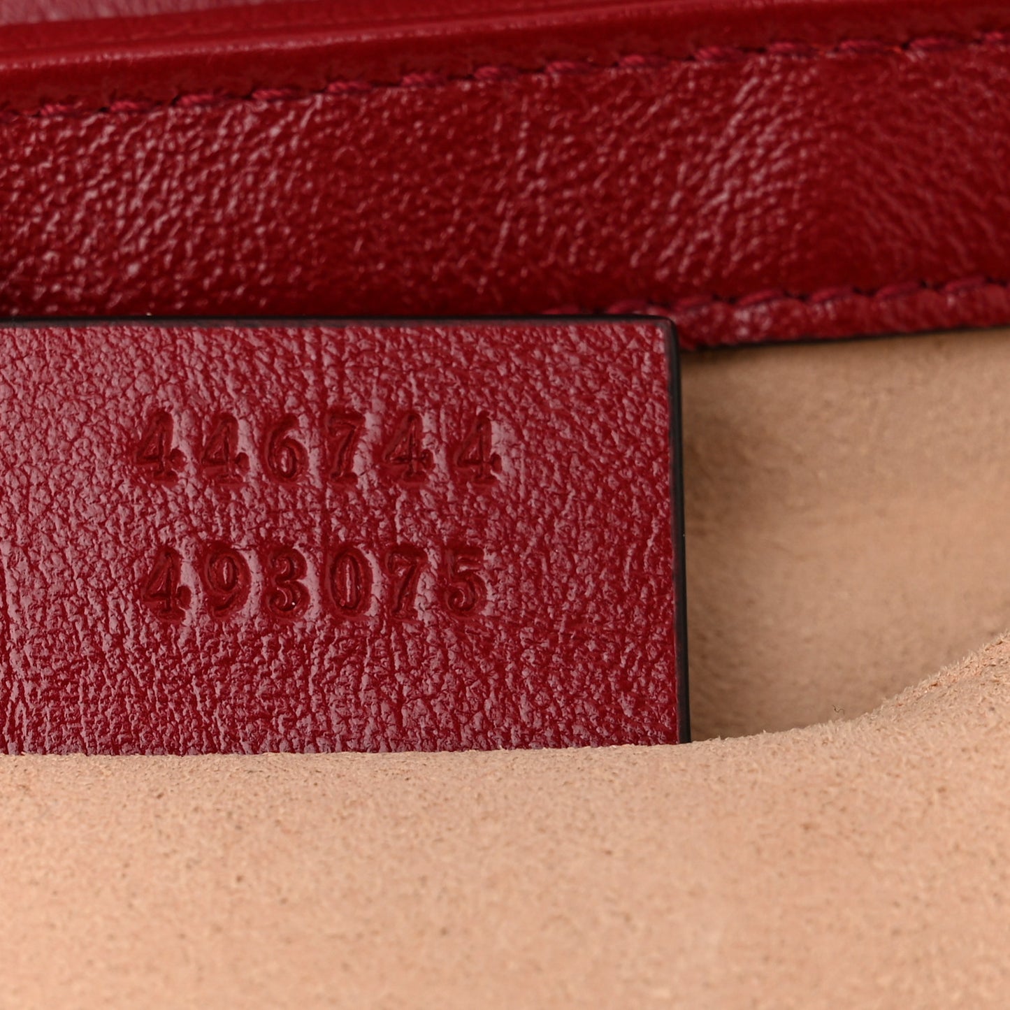 Monogram Azalea Calfskin Matelasse Diagonal Mini GG Marmont Shoulder Bag Beige Ebony New Cherry Red