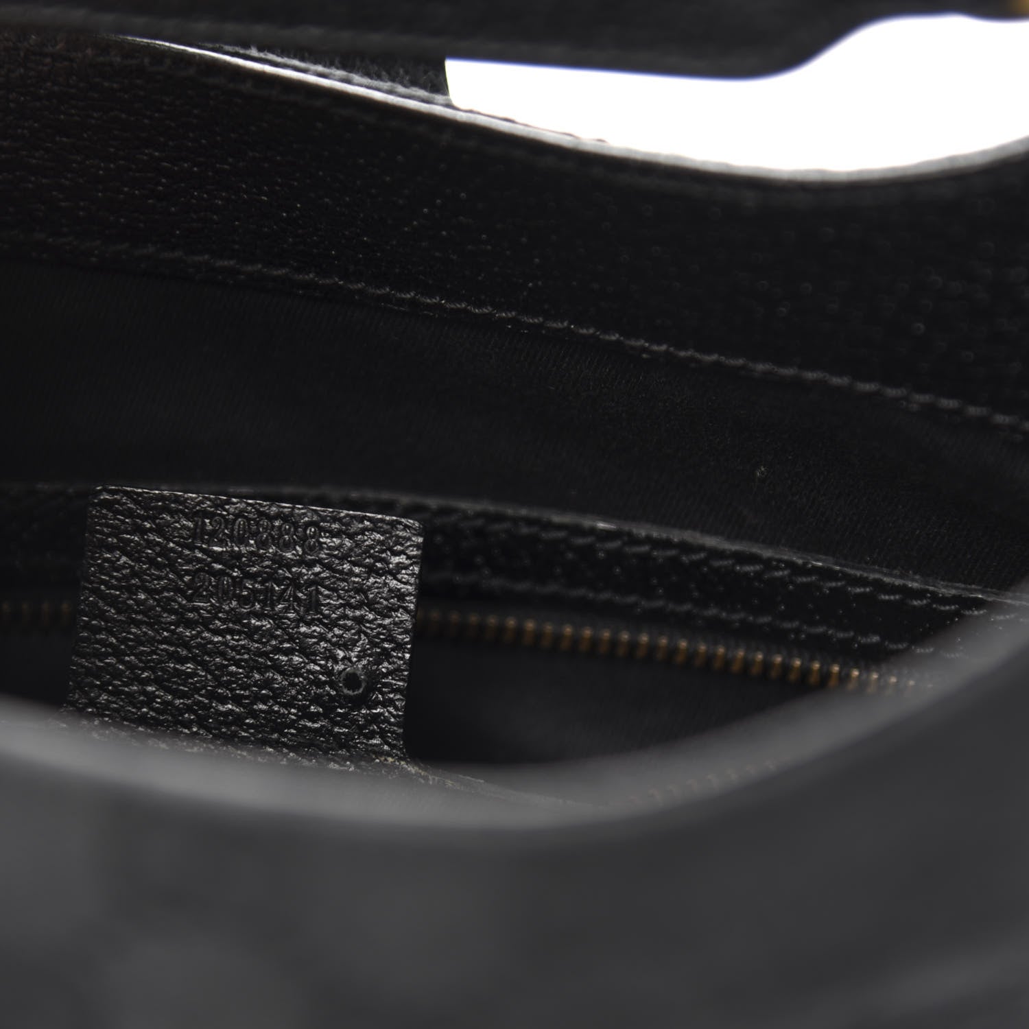 Gucci Monogram Piston Lock Jackie O Hobo Black 9 of 10