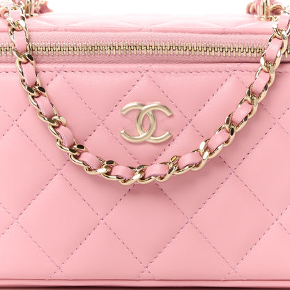 Chanel Lambskin Quilted Small Top Handle Vanity Case With Chain Light Pink Light Pink 8 of 12