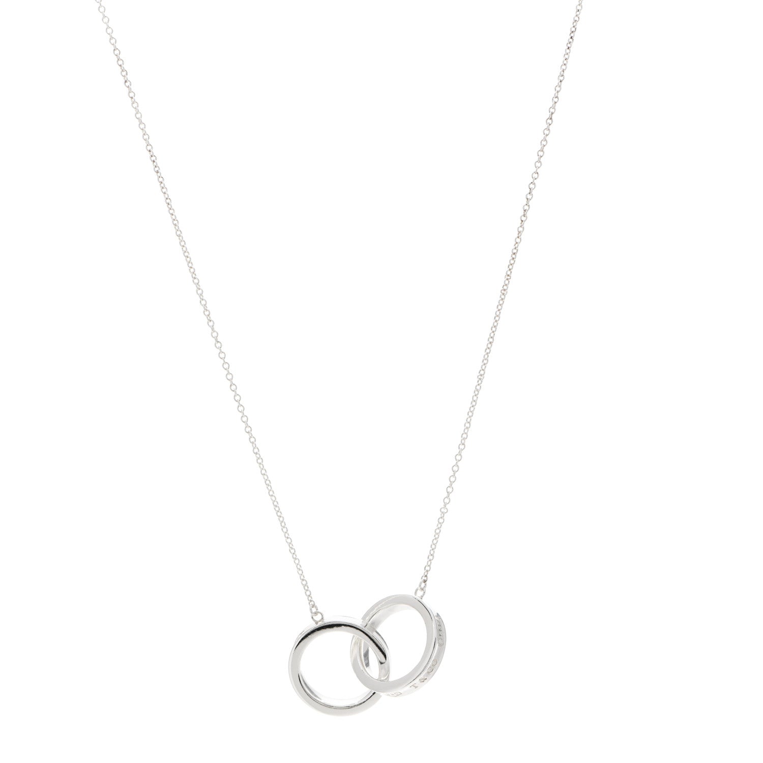 Tiffany Sterling Silver 1837 Interlocking Circles Pendant Necklace 1 of 5