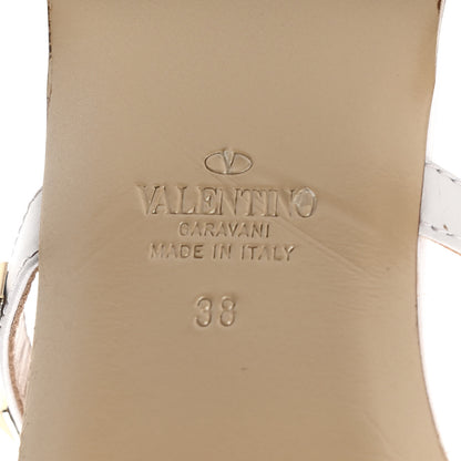 Valentino Garavani Nappa Rockstud Caged Flat Slide Sandals 38 Optic White 6 of 8