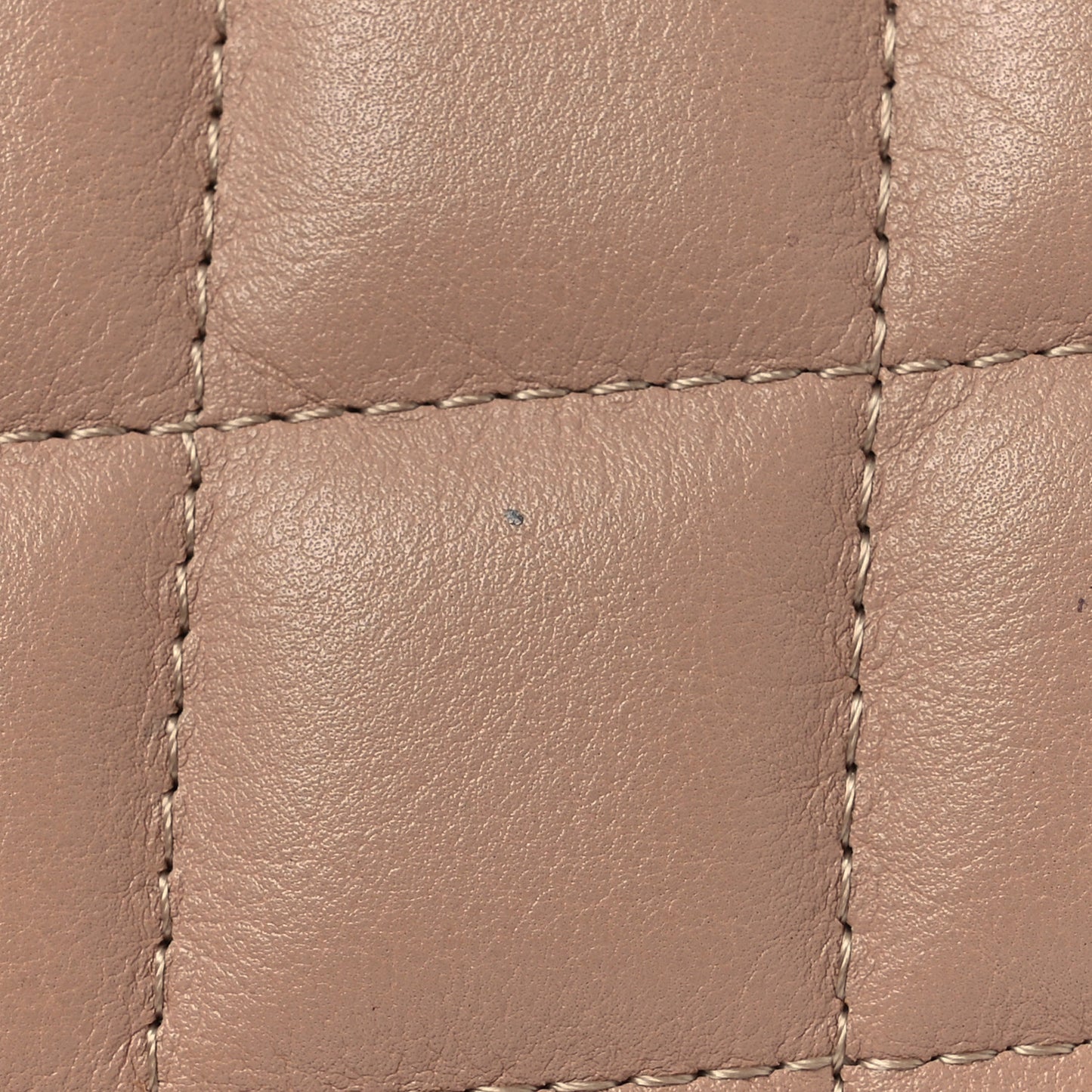 Calfskin Quilted Logo Flap Case Beige