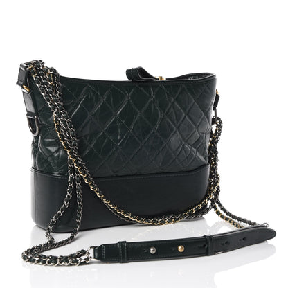 Chanel Aged Calfskin Quilted Medium Gabrielle Hobo Dark Green 3 of 9