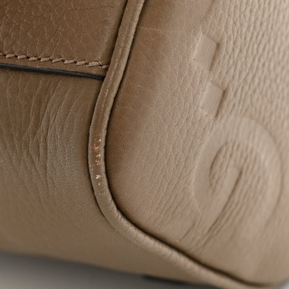 Gucci Piuma Calfskin Jumbo GG Embossed Small Toiletry Case Good Taupe 9 of 9