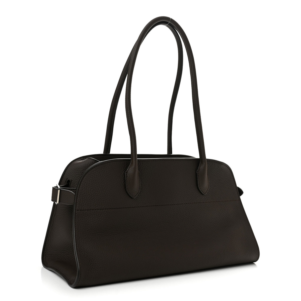 Matte Grained Calfskin Margaux Shoulder 12 Deep Brown