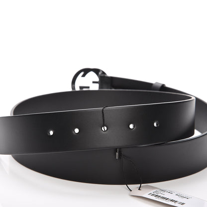 Gucci Selleria Calfskin Monochrome Interlocking G 37mm Belt 105 42 Black 7 of 12