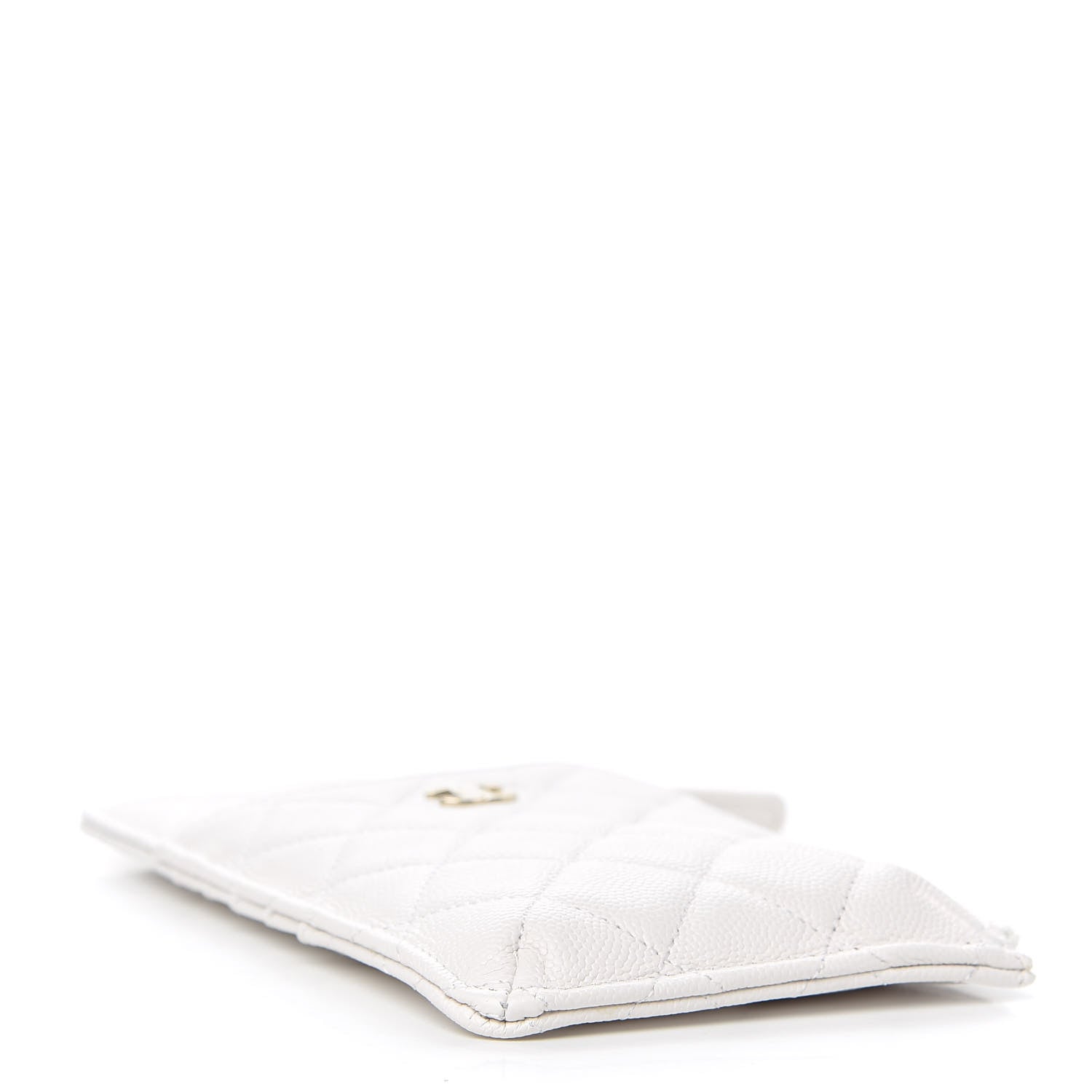 Chanel Caviar Quilted Classic Flat Wallet Pouch White 4 of 7