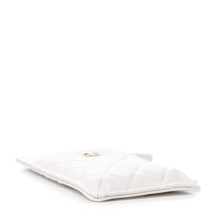 Chanel Caviar Quilted Classic Flat Wallet Pouch White 4 of 7