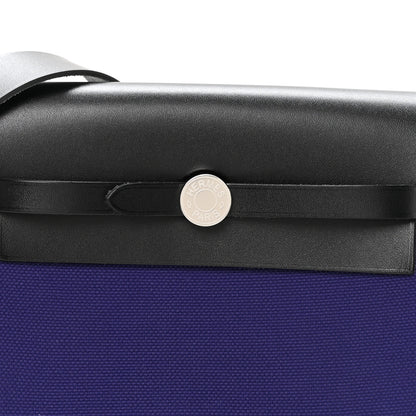 Hermes Military Toile Vache Hunter Herbag Zip Retourne 20 Purple Black 8 of 11