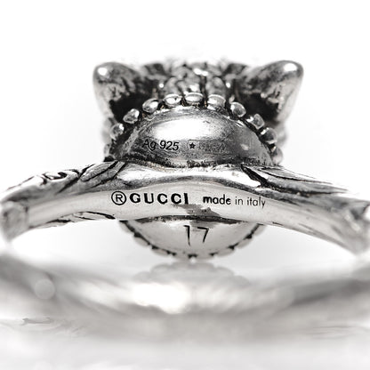 Gucci Sterling Silver Anger Forest Wolf Head Ring 57 8 6 of 6